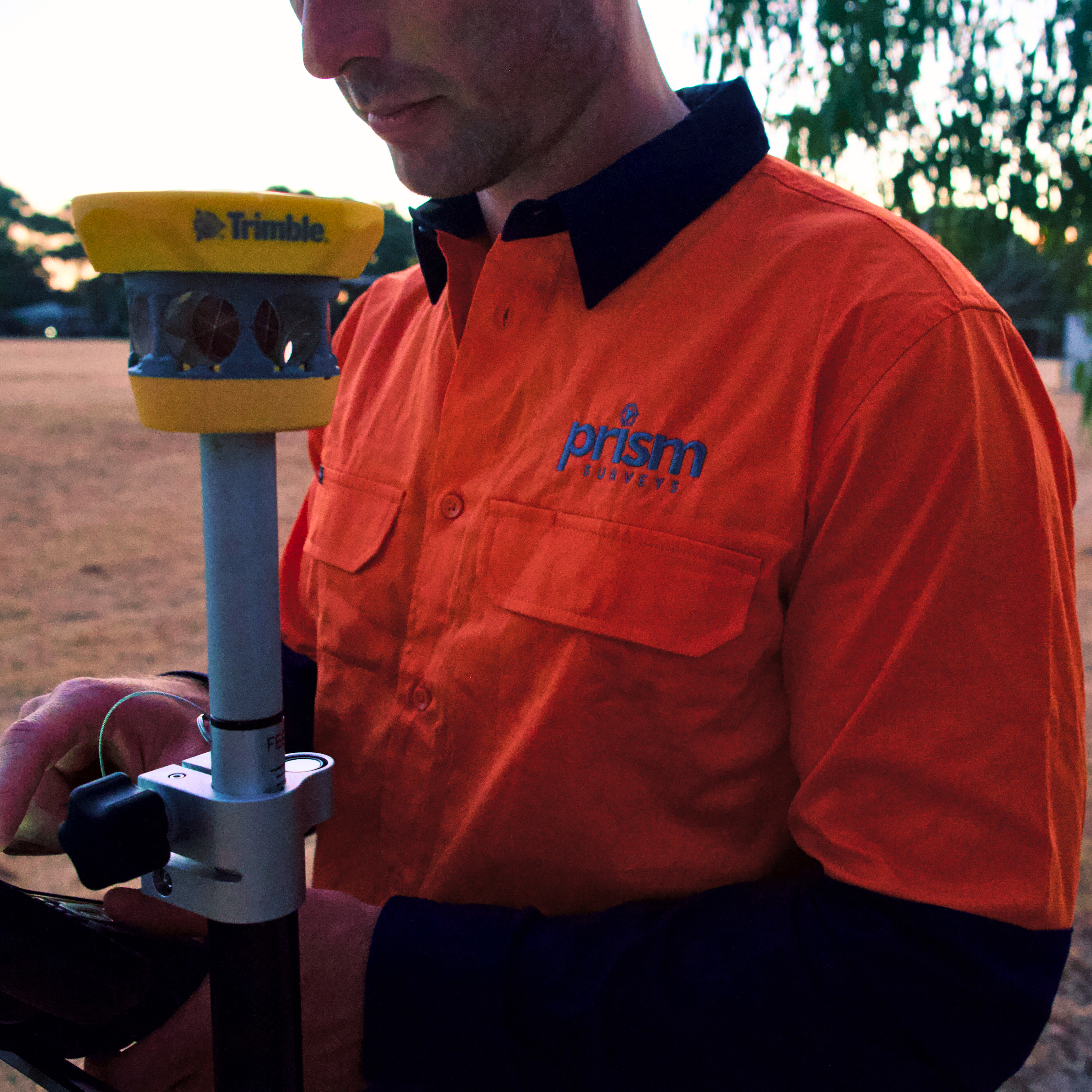 trimble, pole, prism, controller